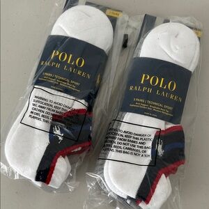 2 -  3-pack Polo Ralph Lauren Men's White Gray Blue Athletic Socks